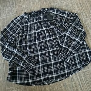 Nwt Lucky Brand black and white plaid shirt